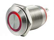 Кнопка M12 OFF-(ON) LED12V IB12C-P (LAS2GQF) 2A/36V 4c IP65 -красная-
