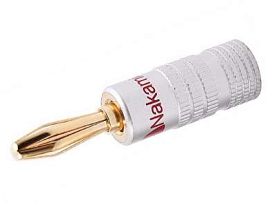 Штекер BANANA 4mm 24K Nakamichi  Gold/Ni  -красный-