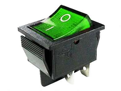 Выключатель OFF-ON RWB-502 (KCD4-101, IRS-201) neon 15A/250V 4c -зеленый-