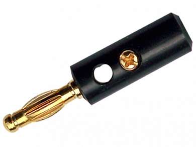 Штекер BANANA 4mm G\Pl винт -черный-