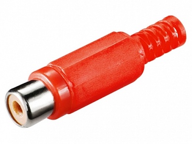 Гнездо RCA на кабель 4 мм  Ni/Pl -красное-