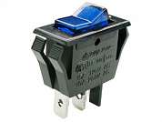 Выключатель OFF-ON RWB-413-B (KCD3-101) neon 15A/250V 3c -синий-
