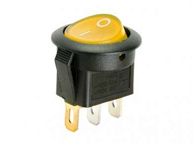 Выключатель OFF-ON RWB-106 (KCD1-204/N) lamp12V 6A/12V 3c -желтый-