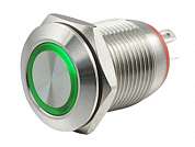 Кнопка M12 OFF-ON LED12V IB12C-P (LAS2GQF) 2A/36V 4c IP65 -зелёная-