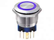 Кнопка M22 ON-(ON) LED12V IB22T-P (GQ22-11E) 5A/250V 6c IP67 SS -синяя-