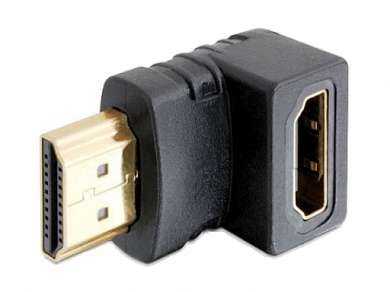 Переходник шт. HDMI - гн. HDMI прямой угол  GOLD/Pl  тип 1