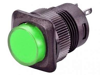 Кнопка M16 OFF-ON LED RWD-315 (R16-504) 3A/250V 4c -зеленый-